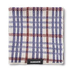 Humdakin Pletený hadřík z organické bavlny Checkered Race, modrá barva, textil