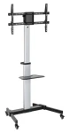 Sbox FS-444 černo-stříbrná / Podlahový držák pro TV / 37-86" / VESA 200x200-600x400 / do 50 kg / náklon (FS-444)