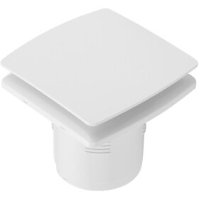 CERANO Koupelnový axiální hranatý ventilátor s čidlem vhlkosti a časovým doběhem - 12W, potrubí 100mm - bílá lesklá