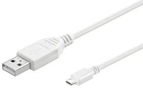 MicroConnect kabel USB2.0 A - microUSB B 0,15m bílá / USB kabel / 480 Mbit/s (USBABMICRO0,15W)