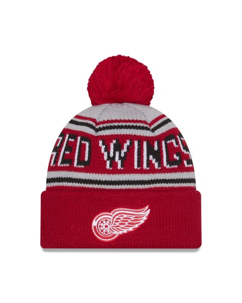 New Era Pánská zimní čepice Detroit Red Wings NHL Pom Wordmark