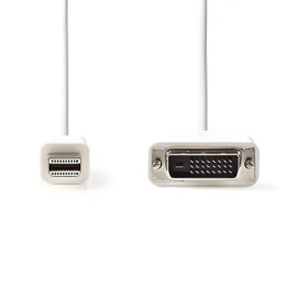 Nedis kabel Mini DisplayPort - DVI-D 24+1 bílá / Kabel / DisplayPort 1.2 / 21,6 Gbps / 2 m (CCGP37700WT20)