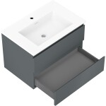 MEXEN/S - Orio koupelnová skříňka 70 cm s umyvadlem Otis, 2 zásuvky, grafit mat/bílá mat 91A10-07047-2-BFF66-W18M01