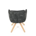 Židle jídelní, otočný mechanismus 360°, taštičkové pružiny v sedáku, tmavě zelená látka, noha masiv dub