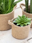 Garden Trading Jutový obal na květiny – set 3 ks, přírodní barva, textil