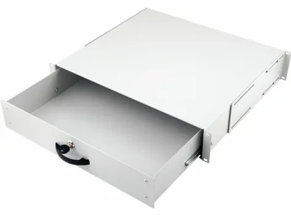 Equip Zásuvka do racku 19" uzamykatelná 2U RAL7035 / Zásuvka do racku / 485x400x85 mm / světle šedá / 7 kg (EZD-2-G)