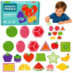 Mamido Magnetické puzzle geometrické tvary a ovoce 30 dílků