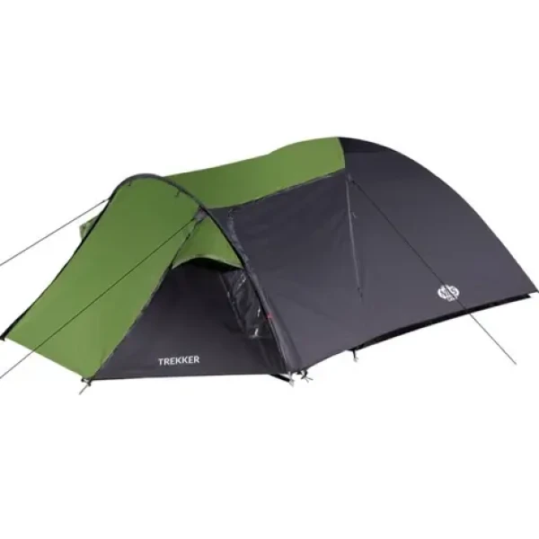 NILS Camp NC6012 Trekker zelený / Turistický stan / 4 osoby / 130+210 x 240 x 130 cm / vodní sloupec: 3000mm (5907695504767)