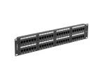 Lanberg 19" / Patch panel / 2U / 48 portů / Cat.6 UTP / černý (PPU6-2048-B)