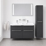 Mereo Mailo, koupelnová skříňka 120 cm, antracit, elox AL madlo CN533SN