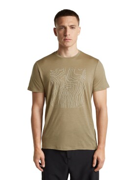 Pánské merino triko krátký rukáv ICEBREAKER Mens Merino 150 Tech Lite SS Tee Great Heights, Cumin velikost: XL
