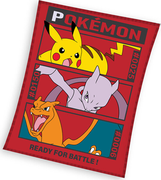 Dětská deka Pokémon Pikachu MewToo a Charizard 110x140 cm