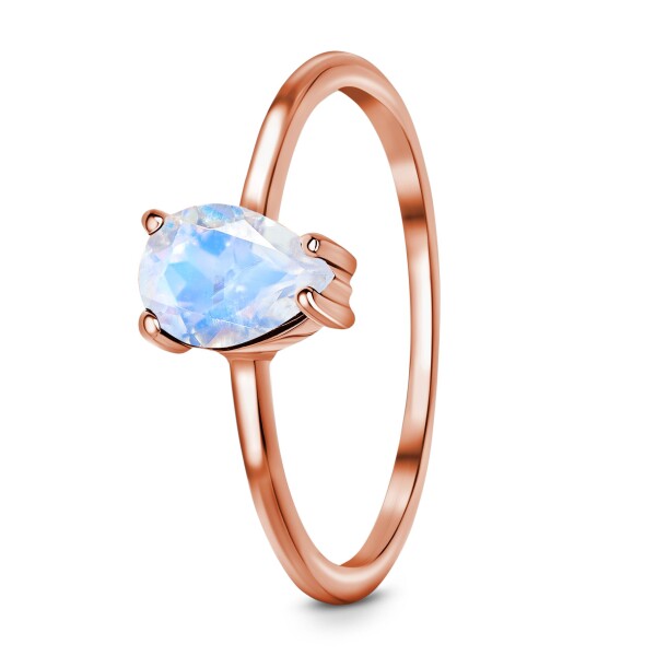 Royal Fashion prsten 14k zlato Vermeil GU-DR8705R-ROSEGOLD-MOONSTONE Velikost: 7 (EU: 54-56)