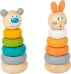 Small Foot Nasazovací věž pastelová 1 ks medvěd