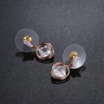 Náušnice Swarovski Elements Ava Gold, Bílá/čirá