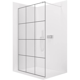 CERANO Sprchová zástěna Walk-in Onyx Round L/P - 8 mm - kulatá vzpěra - chrom, industriální sklo - 140x200 cm