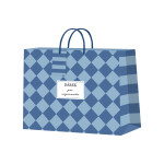 Dárková taška horizontální malá - Modrá šachovnice (22,9 × 9,8 × 17,8 cm) - Albi