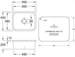 VILLEROY & BOCH - Keramický dřez Cisterna 60C Cream podstavný 550 x 440 bez excentru 670601KR