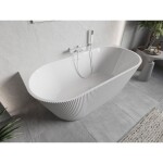 MEXEN/S - Oris volně stojící vana nástěnná reliéf 170 x 80, bílá, sifon a přepad bílá 52871708000-20