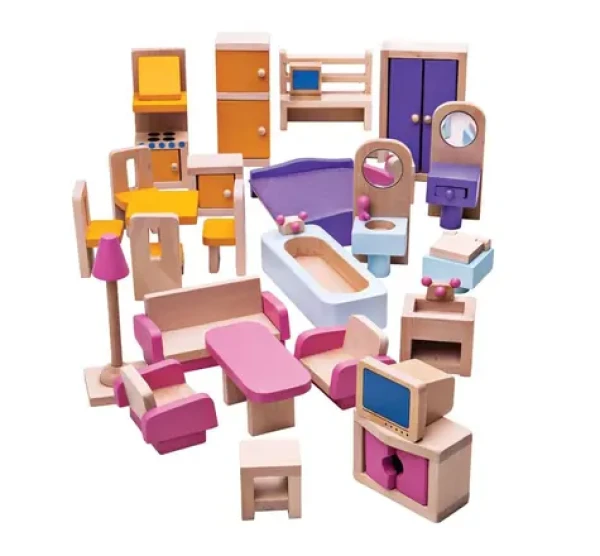 Bigjigs Toys Dřevěný nábytek do domečku Bigjigs