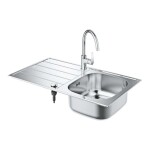 GROHE - Dřezy Set dřezu K200 a baterie BauEdge, kartáčovaná nerez/chrom 31562SD1