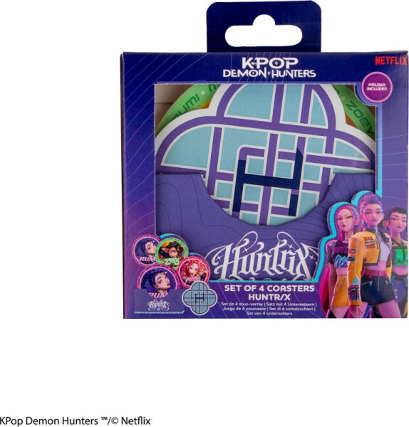 KPop Demon Hunters Sada podtácků - Huntr/X (4 kusy) - Cinereplicas