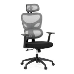 Kancelářská židle, šedá síťovina, černý plast, kolečka na tvrdé podlahy