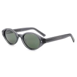 VeyRey Dámské cat-eye acetátové polarizační sluneční brýle Aest průhledná-šedá obruba zelená skla (8596545422961)