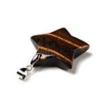 Přívěsek z přírodního kamene - tygří oko - hvězda - 29 x 30 x 8 mm - 1 ks