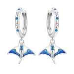 Stříbrné visací náušnice Manta - stříbro 925/1000, Modrá