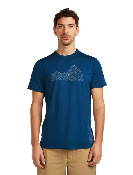 Pánské merino triko s krátkým rukávem ICEBREAKER Mens 125 Cool-Lite Sphere SS Tee Beta, Atlantis velikost: XXL