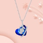 Náhrdelník Swarovski Elements Diega - srdce, Modrá 40 cm + 5 cm (prodloužení)