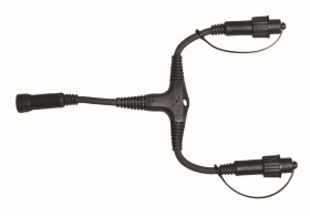 STAR TRADING Rozbočovač na světelný řetěz (T), černá barva, plast