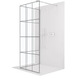 CERANO Sprchová zástěna Walk-in Onyx Corner Round L/P - 8 mm - kulatá vzpěra - chrom, industriální sklo - 110x120x200 cm