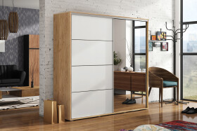 Šatní skříň Ska A12 XL Barva korpusu: Dub - Craft zlatý, Rozměry: 230 cm, Dveře: Bílé
