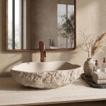 REA - Umyvadlo na desku Isla Warm Beige REA-U7882