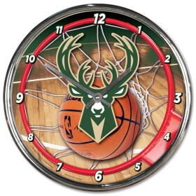 Hodiny Milwaukee Bucks NBA WinCraft Chrome