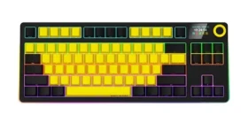 Lorgar KBP70TKLW (CZSK) žlutá / bezdrátová herní klávesnice 75% / CZSK / 2.4GHz / BT 5.0 / RGB (LRG-KBP70TKLW-WY-CS)