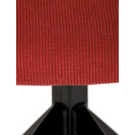 Židle jídelní, červená látka, otočný mechanismus 180°, černý kov