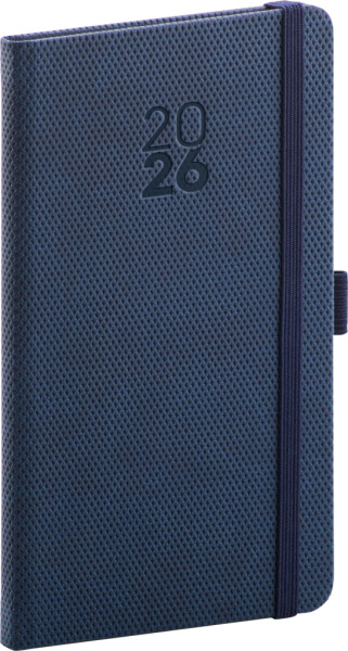 Týdenní diář 2026 NOTIQUE kapesní - Diamante modrý, 9 x 15,5 cm