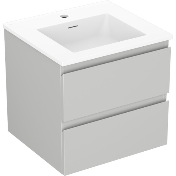 MEXEN/S - Orio koupelnová skříňka 50 cm s umyvadlem Otis, 2 zásuvky, šedá mat/bílá mat 91A10-05047-2-BFF62-W18M01