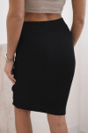 Dámská pruhovaná bavlněná sukně s rozparkem a ozdobnými knoflíky černá UNI