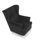 Křeslo ušák, černá látka, AK-388 BK2