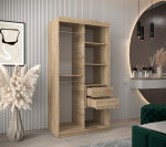 Šatní skříň Abi T1 s nástavcem Barva korpusu: Bílá, Rozměry: 250 cm, Dveře: Dub artisan