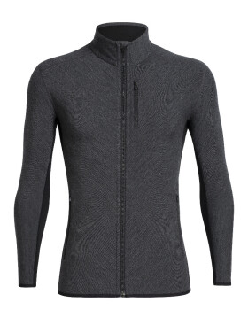 Pánská merino mikina ICEBREAKER Mens Descender LS Zip, Jet Heather/Black velikost: S