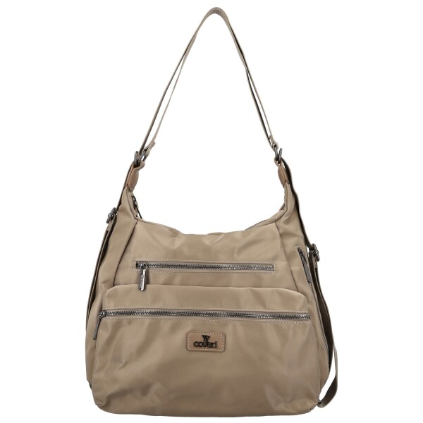 Trendy dámský textilní kabelko-batoh Coveri Venesta, béžový new