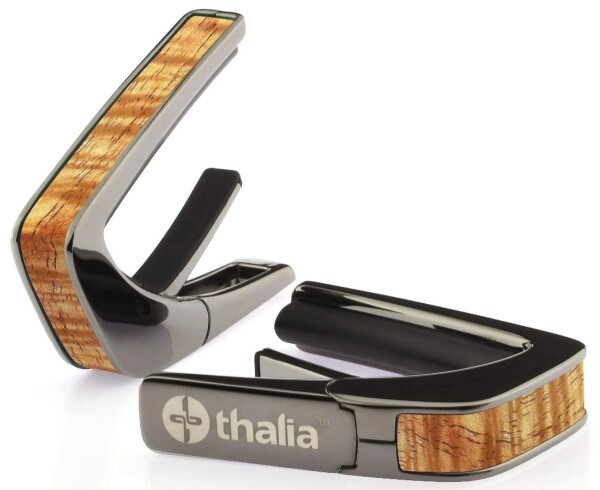 Thalia Premium Series Curly AAA Koa Black Chrome