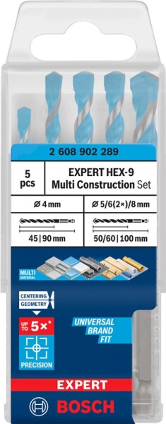 Sada vrtáků Bosch EXPERT HEX-9 MultiConstruction 5 ks 2608902289