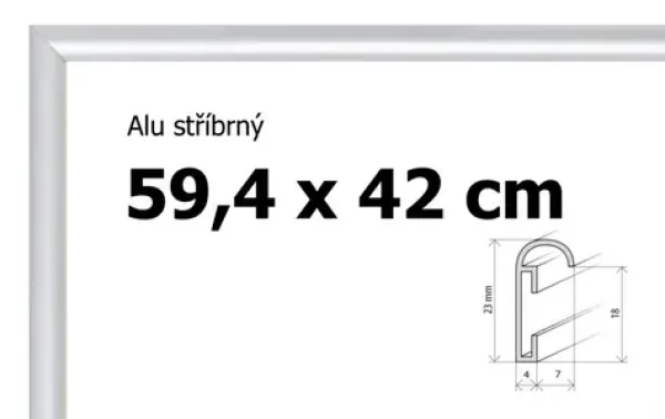 BFHM Rám na puzzle A2 hliníkový stříbrný