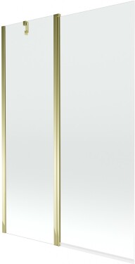MEXEN - Flip vanová zástěna 1-křídlo 120x150 cm, transparent, zlato 894-120-101-50-00